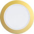 Sensations Gold Rim Plastic Dinner Plates, 10", 120PK 347870